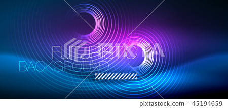 Neon glowing circles background 45194659