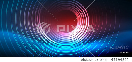 Neon glowing circles background 45194865