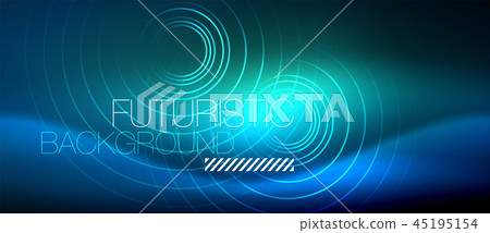 Neon glowing circles background 45195154