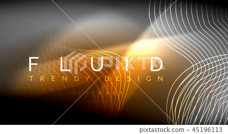 Neon glowing fluid wave lines, magic energy space light concept, abstract background wallpaper Neon glowing fluid wave lines, magic energy space light concept, abstract background wallpaper 45196113