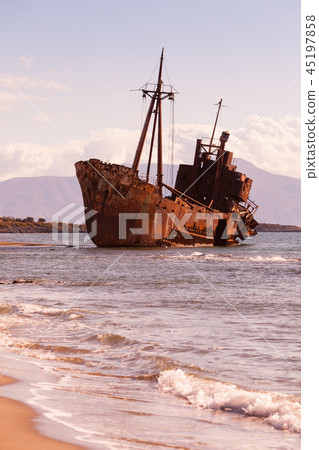 The famous shipwreck near Gythio Greece The famous shipwreck near Gythio Greece 45197858