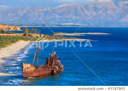 The famous shipwreck near Gythio Greece The famous shipwreck near Gythio Greece 45197903