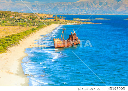 The famous shipwreck near Gythio Greece The famous shipwreck near Gythio Greece 45197905