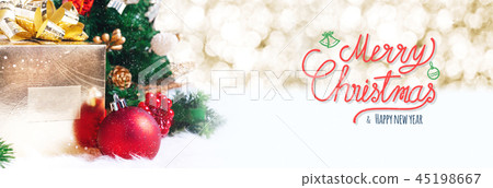 Merry Christmas and happy new year with xmas tree Merry Christmas and happy new year with xmas tree 45198667