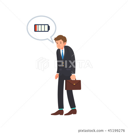 Low power energy of businessman cartoon vector 45199276