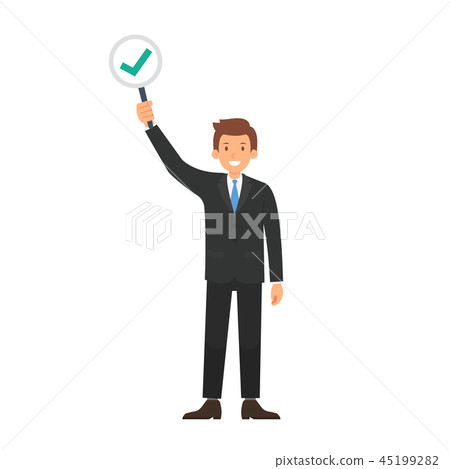 Businessman with correct mark for vote vector 45199282