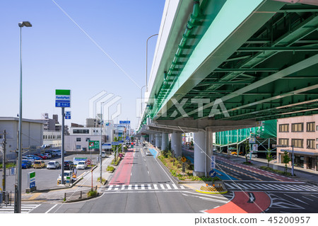 Nagoya City Minami Ward City scenery National highway No. 1 Tsujiji Ekimae intersection Nagoya City Minami Ward City scenery National highway No. 1 Tsujiji Ekimae intersection 45200957