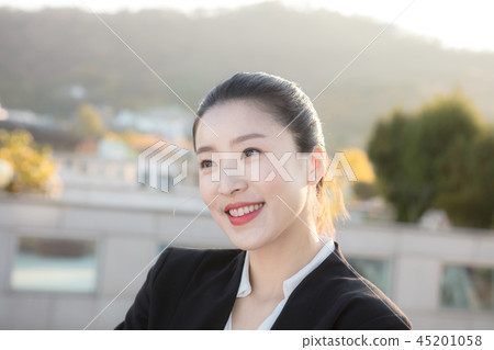 Korean career woman's various expressions and pose 45201058
