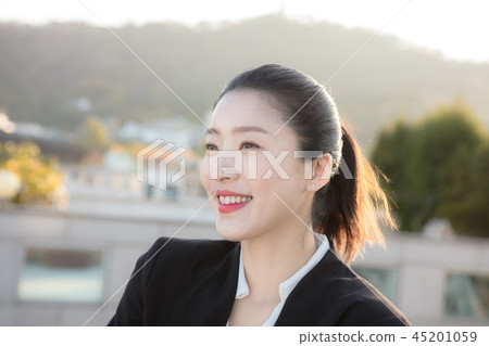 Korean career woman's various expressions and pose 45201059