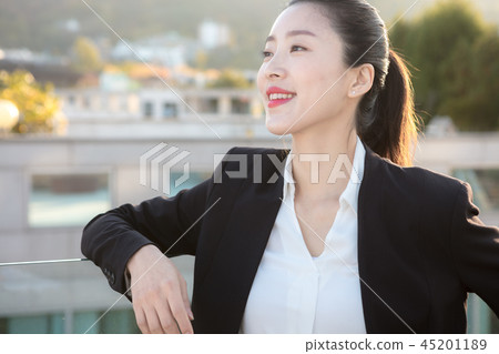 Korean career woman's various expressions and pose Korean career woman's various expressions and pose 45201189