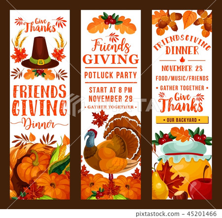 Friendsgiving Thanksgiving holiday potluck party 45201466