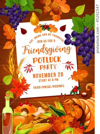 Thanksgiving Friendsgiving potluck with cornucopia 45201547
