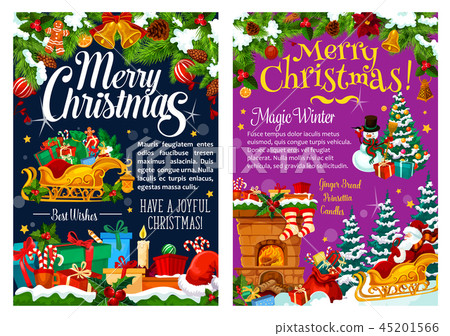 Christmas greetings, decorations, vector gifts 45201566