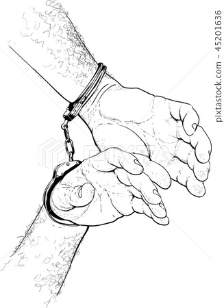 Handcuffs on hands Handcuffs on hands 45201636