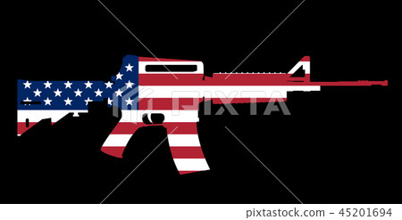 assault rifle and flag 45201694