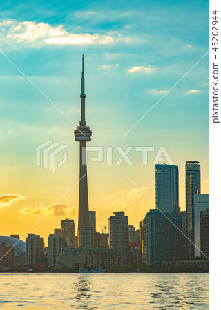 Sunset dusk downtown from Toronto Island Sunset dusk downtown from Toronto Island 45202944