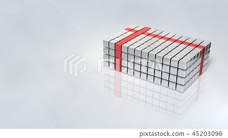 金屬色澤和化妝箱子圖像翻譯有絲帶的 45203096