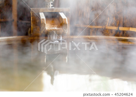 Hot spring, open-air bath, bath, outlet, source, steam, hot spring 45204624