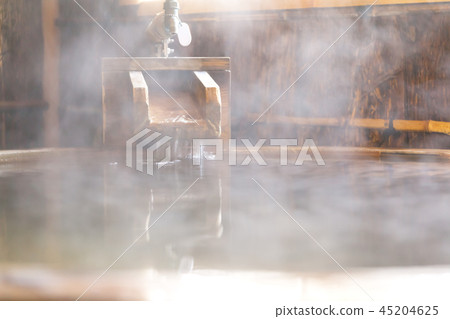 Hot spring, open-air bath, bath, outlet, source, steam, hot spring 45204625