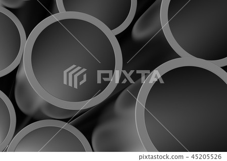 Metal pipes on warehouse. 3d rendering illustration. 45205526