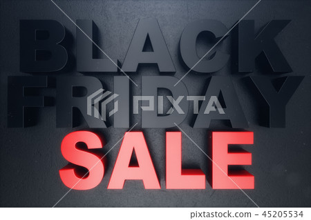 3D illustration Black Friday, sale message for shop. Business shopping store banner for Black Friday 45205534
