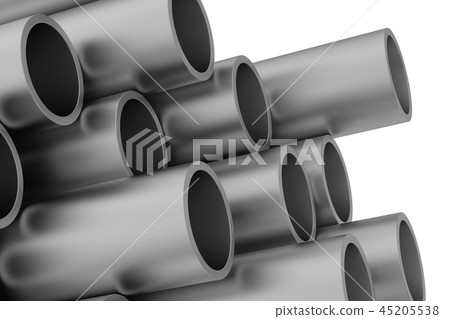 Metal pipe. 3d rendering illustration isolated on white background 45205538