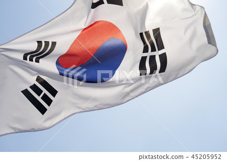 Taegeukgi fluttering in the wind 45205952