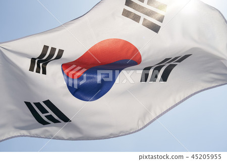 Taegeukgi fluttering in the wind Taegeukgi fluttering in the wind 45205955