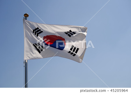Taegeukgi fluttering in the wind 45205964