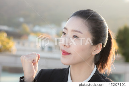 Korean career woman's various expressions and pose Korean career woman's various expressions and pose 45207101