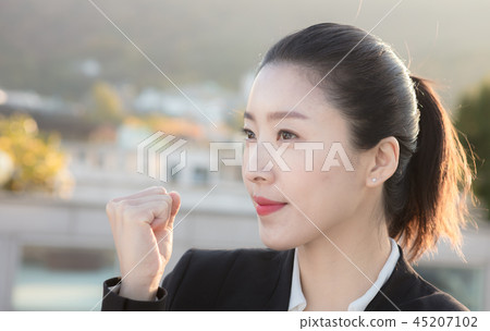 Korean career woman's various expressions and pose Korean career woman's various expressions and pose 45207102