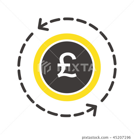 英磅貨幣硬幣象箭頭傳染媒介例證 45207196