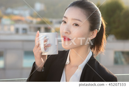 Korean career woman's various expressions and pose Korean career woman's various expressions and pose 45207333