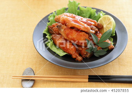 Chicken wings with teriyaki sauce 45207855