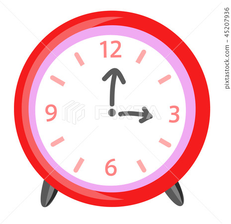 一個紅色時鐘的例證 45207936