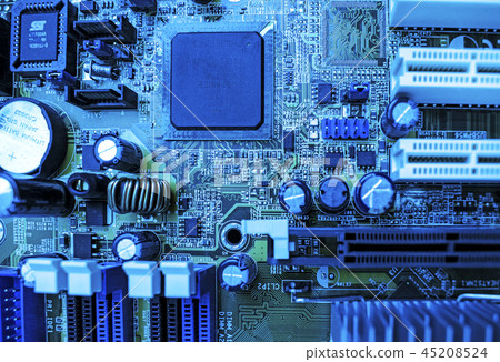 Electronic computer hardware technology. Motherboard digital chip background. Electronic computer hardware technology. Motherboard digital chip background. 45208524