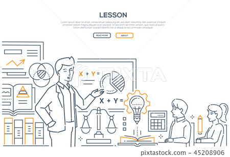 Maths lesson - modern line design style banner 45208906