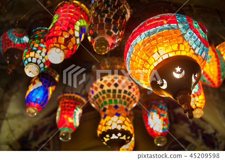 Traditional stained glass oriental lampshades Traditional stained glass oriental lampshades 45209598