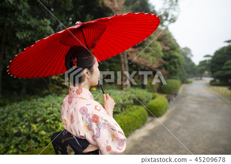 A woman in Japanese clothes A woman in Japanese clothes 45209678