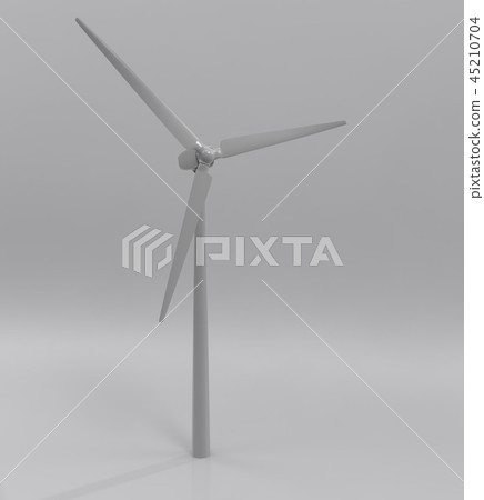 Windmill for electric power production, 3d illustration 45210704