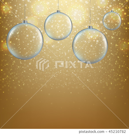 Xmas Balls With Golden Background Xmas Balls With Golden Background 45210782
