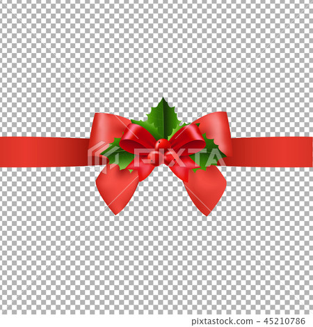 Red Ribbon With Holly Berry Transparent Background Red Ribbon With Holly Berry Transparent Background 45210786