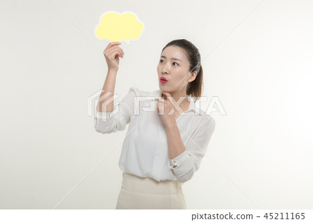 Korean career woman's various expressions and pose Korean career woman's various expressions and pose 45211165