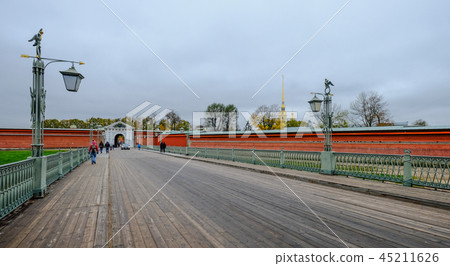 Ancient Kronverksky Bridge in Saint Petersburg 45211626