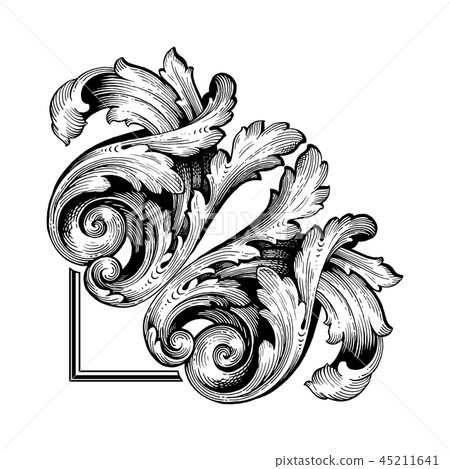Vector baroque of vintage elements for design.  45211641