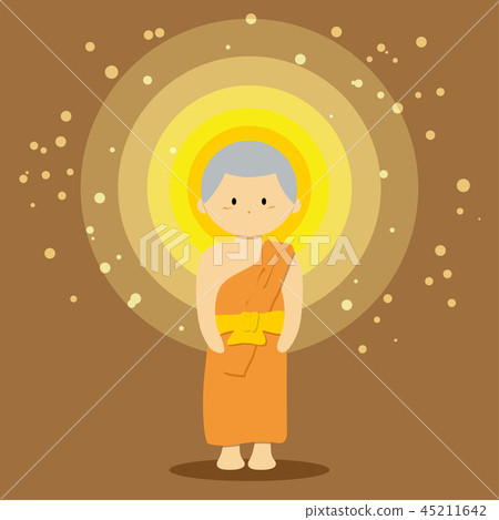 Monk in cartoon style vector 45211642