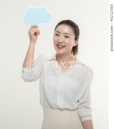 Korean career woman's various expressions and pose Korean career woman's various expressions and pose 45212363