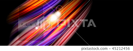 Mixing color waves on black, liquid flowing shapes 45212456