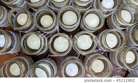 Wedding decoration - candles in glass jars Wedding decoration - candles in glass jars 45212902