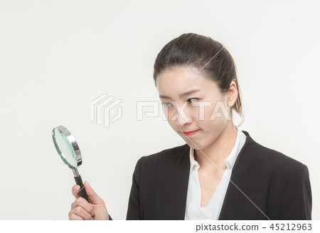 Korean career woman's various expressions and pose Korean career woman's various expressions and pose 45212963